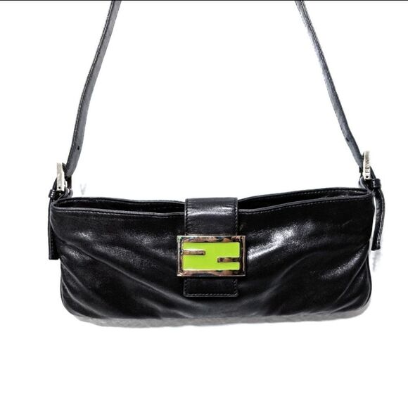 FENDI Black Napa Leather Slim Crossbody Bag - Picture 14 of 14